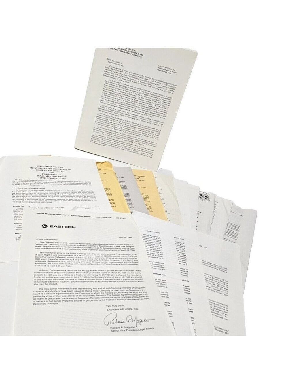 Eastern Air Lines inc 1986 Meeting Proxy Statement Prospectus Booklet Ephemera
